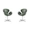 Manhattan Comfort Raspberry Faux Leather Adjustable Swivel Chair in Forest Green and Polished Chrome, PK2 2-AC038-FG - alternate 1